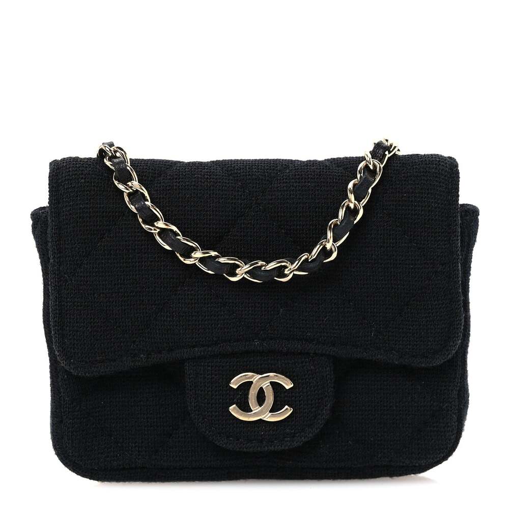 Chanel Jersey Quilted Flap Chain Waist #346221C14B